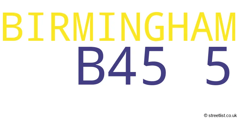 A word cloud for the B45 5 postcode